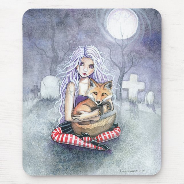 Tapis de souris Fantasy gothique du renard d'Annie (Devant)
