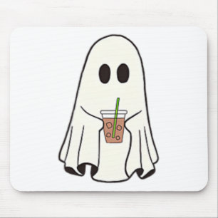 Tapis De Souris Fantôme Boire Café Drôle Costume Halloween Coff