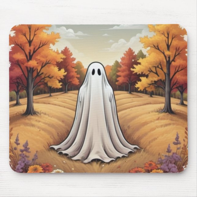 Tapis De Souris Fantôme dans la forêt d'automne (Devant)