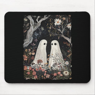 Tapis De Souris Fantôme Dans La Forêt Fleur Halloween Saison Éffra