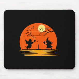 Tapis De Souris Fantôme Et Sorcière Jouer Pickleball Halloween Cos