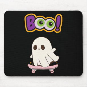 Tapis De Souris Fantôme mignon drôle de skateboard pour fête ou Te