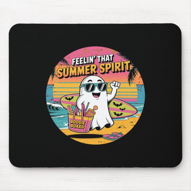 Tapis De Souris Fantômes de surf d'Halloween d'été de Summerween  (Devant)