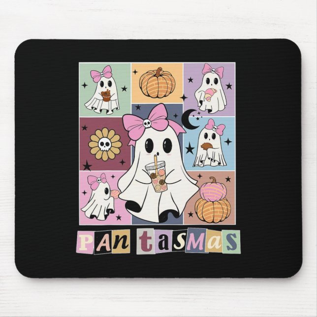 Tapis De Souris Fantômes Mexicains d'Halloween Conchas Épouvantabl (Devant)