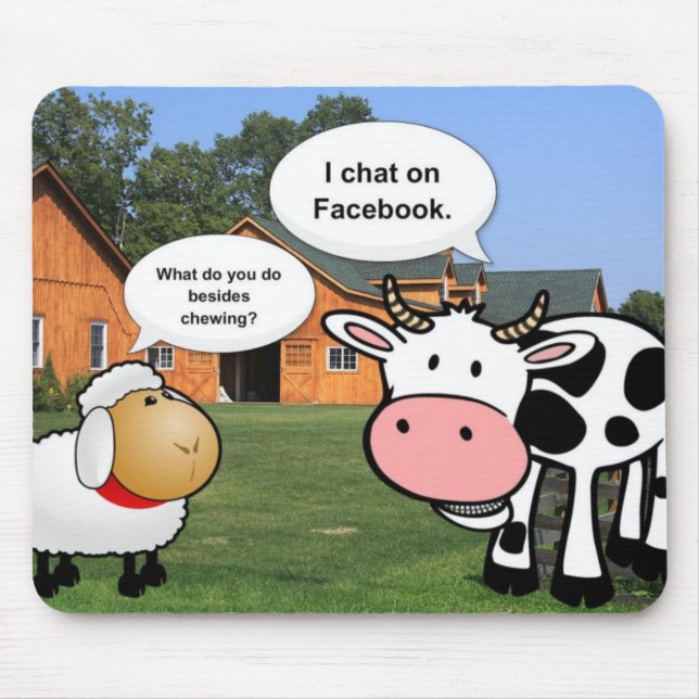 Tapis De Souris Farm animals cute cartoon funny chat (Devant)