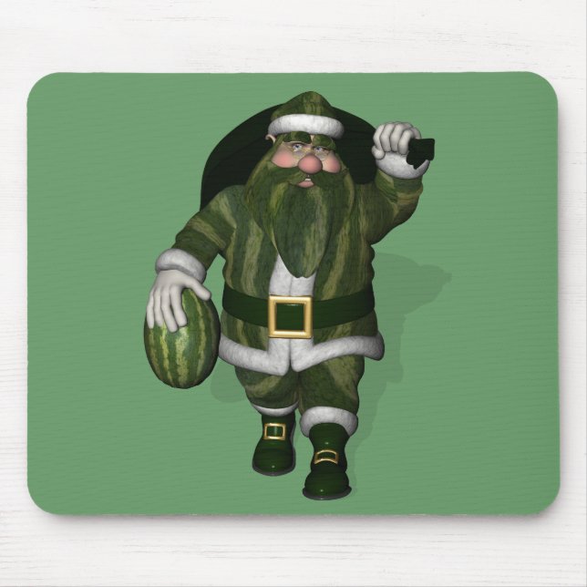 Tapis De Souris Farmer de pastèque Santa Claus (Devant)