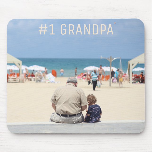Tapis De Souris Father's Day #1 Grandpa Custom Photo (Devant)