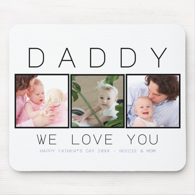Tapis De Souris Father's Day Daddy 3 Photo (Devant)