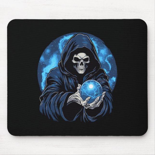 Tapis De Souris Faucheur Mort Squelette Halloween  (Devant)