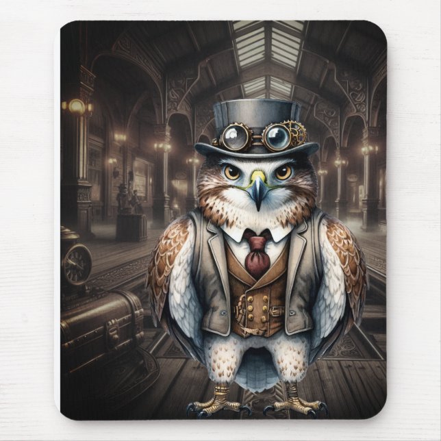 Tapis De Souris Faucon de Steampunk (Devant)