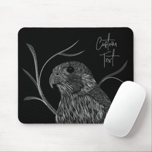 Tapis De Souris Faucon pèlerin dans les branches de l'arbre avec é