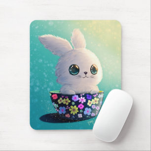 Tapis De Souris Faune mignonne du printemps Gardien : Lapin en fle