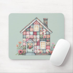 Tapis De Souris Fausse Maison Florale Cottagecore Patchwork