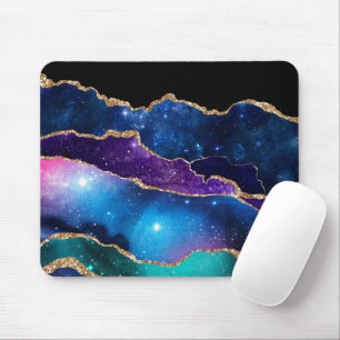 Tapis De Souris Fausse pierre d'agate marbrée Galaxie scintillante