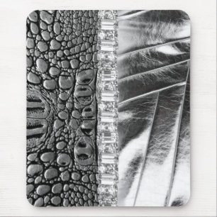 Tapis De Souris Fausse pierre en cuir métallique Mousepad de