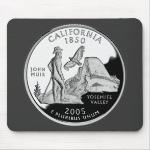 Tapis De Souris Faux California State Quarter Yosemite Valley Muir