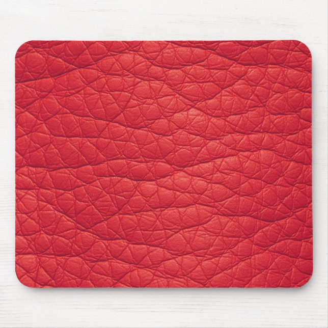 Tapis De Souris Faux froissé par rouge Mousepad en cuir doux (Devant)