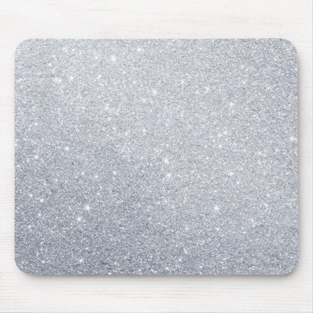Tapis De Souris faux gris parties scintillant argent (Devant)