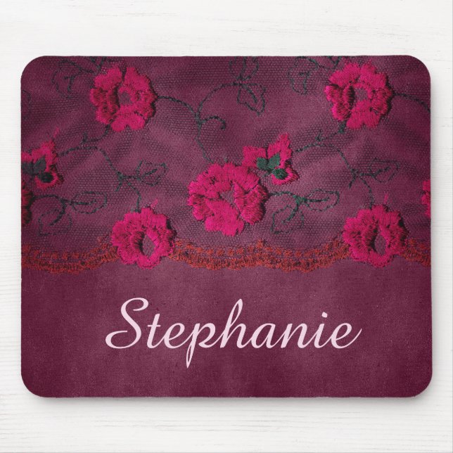 Tapis De Souris Faux Lace violet fleuri (Devant)