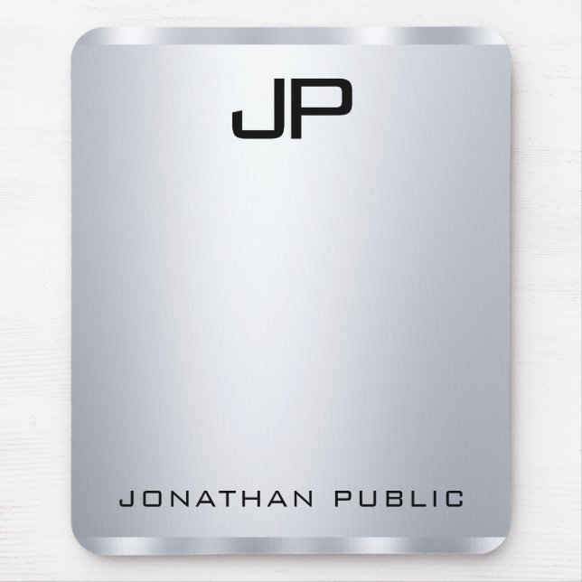 Tapis De Souris Faux personnalisées Argent Revêtement métallique M (Devant)