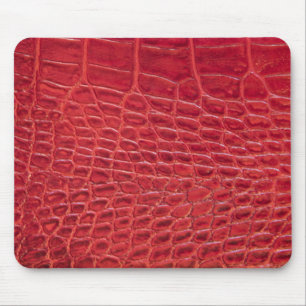 Tapis De Souris Faux rouge alligator cuir