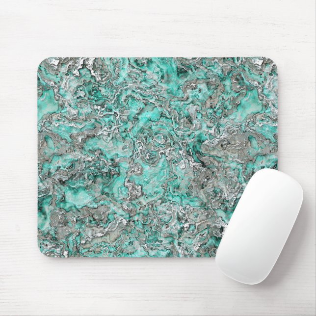 Tapis De Souris Faux Silver Turquoise Turquoise Minéraux Agences M (Avec souris)