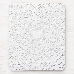 Tapis De Souris Faux White Lace Fabric Arrière - plan