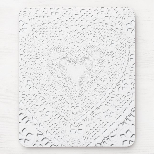 Tapis De Souris Faux White Lace Fabric Arrière - plan (Devant)