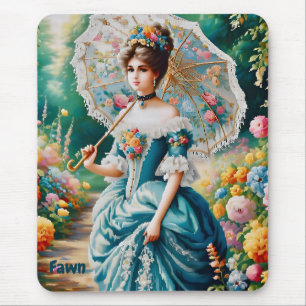 Tapis De Souris FAWN ~ Elégante jeune femme Vintage ~ Mousepad