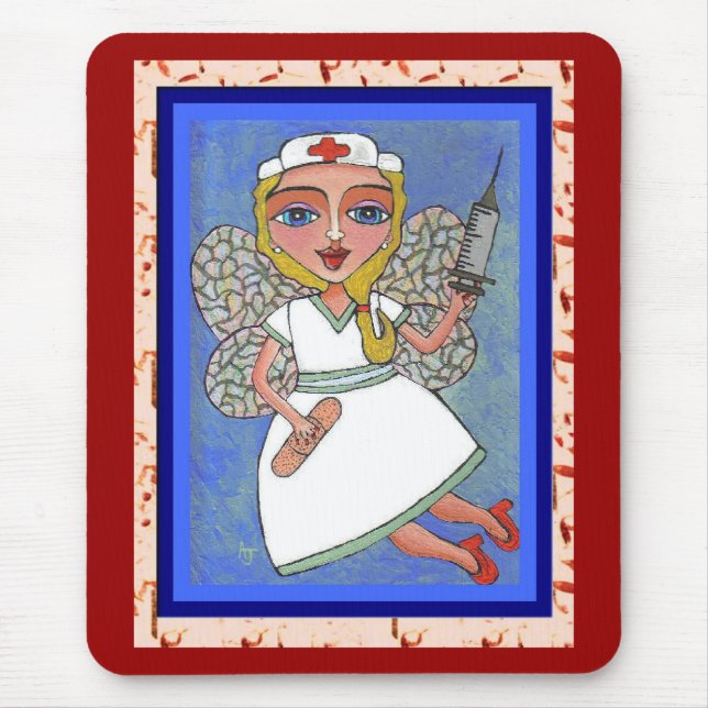 Tapis De Souris Fée blonde d'infirmière - mousepad de RN LPN (Devant)