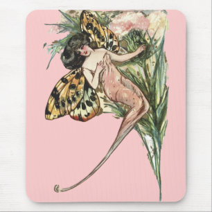 Tapis De Souris Fée de papillon Art nouveau vintage