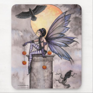 Tapis de souris Fée gothique et corbeau