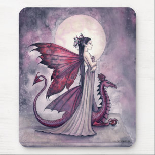 Tapis de souris Fée gothique et dragon