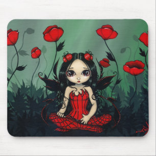 Tapis De Souris Fée gothique Mousepad de pavots de jardin de pavo