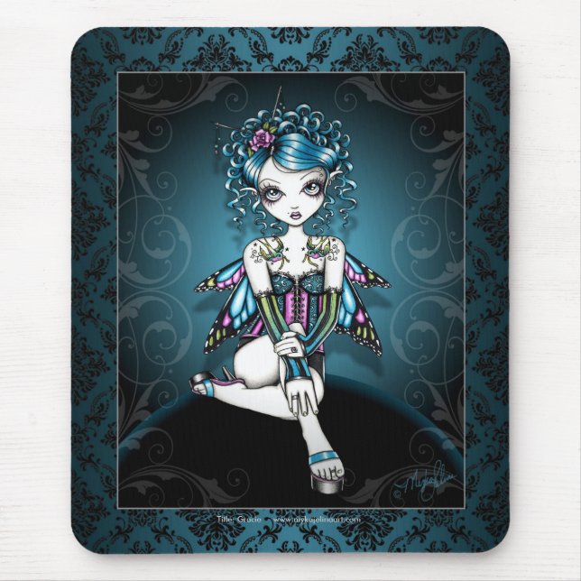 Tapis De Souris Fée gothique Mousepad d'hirondelle de couture de (Devant)