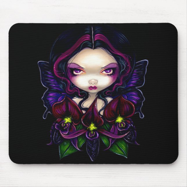 Tapis De Souris "Fée noire" Mousepad d'orchidée (Devant)