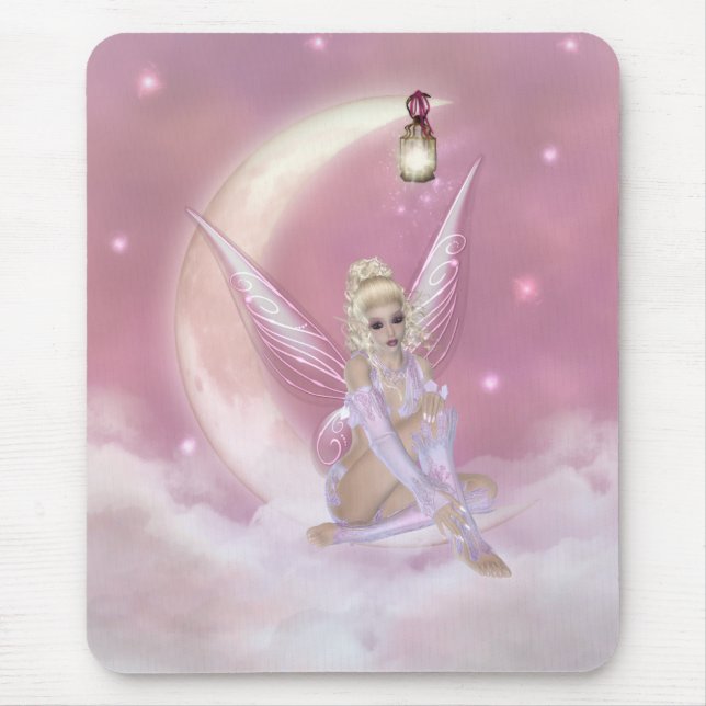 Tapis De Souris Fée sur la lune - imaginaire Mousepad (Devant)