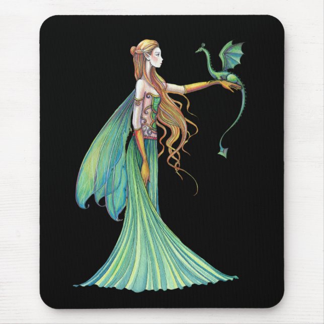Tapis De Souris Fée verte de discipline Dragon par Molly Harrison (Devant)