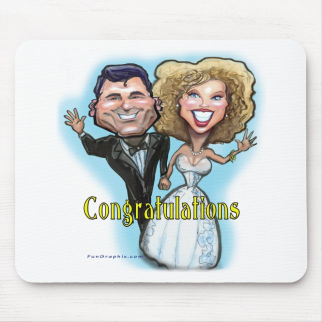 Tapis De Souris Félicitations Dolls Mariages (Devant)