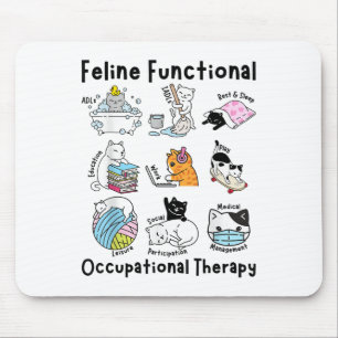 Tapis De Souris Feline Fun Chat ergothérapie fonctionnelle Ot