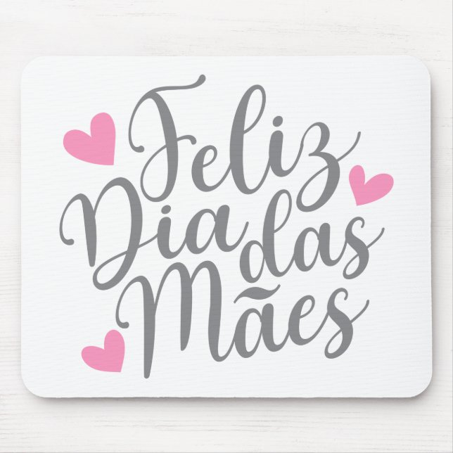Tapis De Souris Feliz Dia Das Mães Bonne Fête des Mères | Mousepad (Devant)