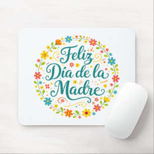 Tapis De Souris Feliz Dia De La Madre Calligraphie de la fête des 