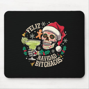 Tapis De Souris Feliz Navidad Achos Crâne Drôle Espagnol Joyeux No