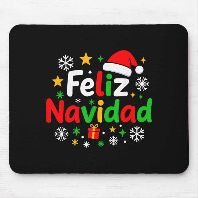 Tapis De Souris Feliz Navidad Pajamas Shirt, Cute Spanish Mexican  (Devant)