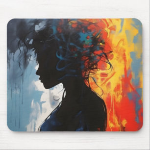Tapis De Souris Femme Abstrait Orange