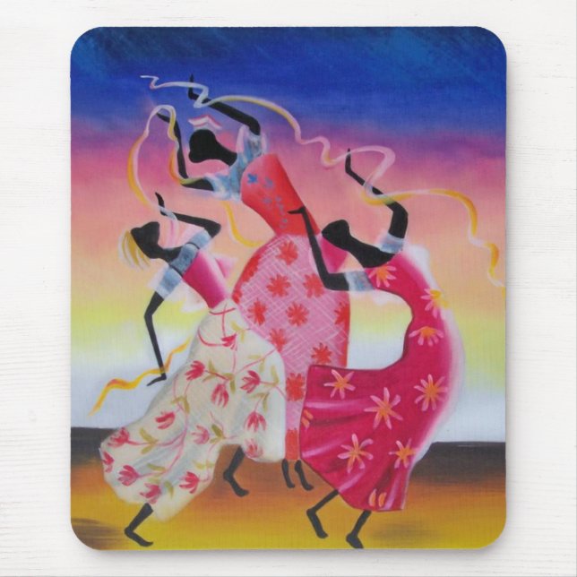 Tapis De Souris Femme africaine Mousepad de danse (Devant)