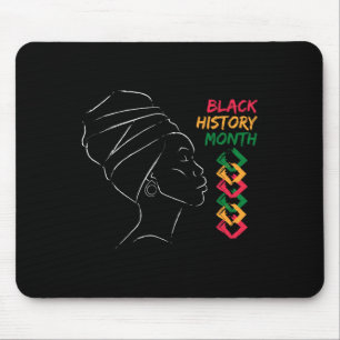 Tapis De Souris Femme Afro Mois de l'histoire des Noirs Couleur Ho