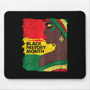 Tapis De Souris Femme Afro Mois de l'histoire des Noirs Couleurs H