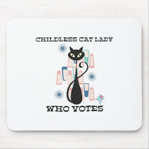 Tapis De Souris Femme au chat sans enfant qui vote les chats du mi