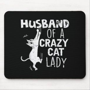 Tapis De Souris Femme aux chats folle minimaliste rétro mari